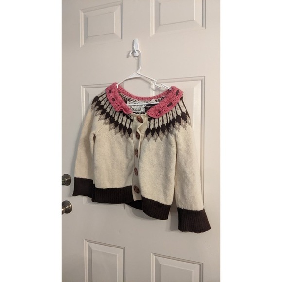 Field and Flower Sweaters - Field & Flower Lambswool Angola Cardigan Button Closure Sweater, Medium